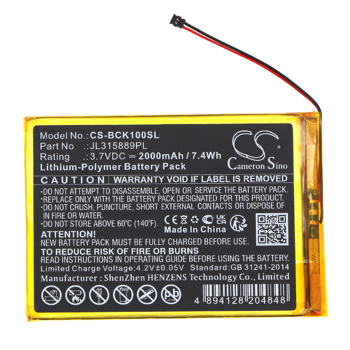 Black & Decker CYBFT1F-BK Cybook Muse HD eReader Replacement Battery