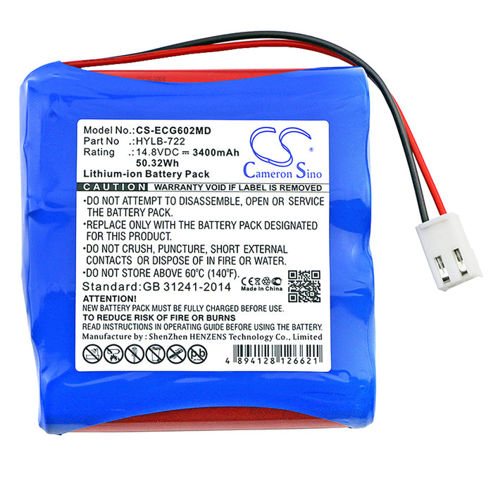 Biocare ECG-6010 ECG-6020 iE6 3400mAh Medical Replacement Battery
