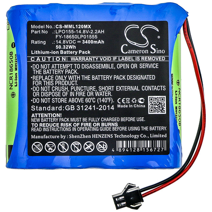 Million ML1200 ML1500 3400mAh Medical Replacement Battery