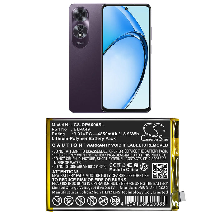 Oppo A60 4G CPH2631 Mobile Phone Replacement Battery