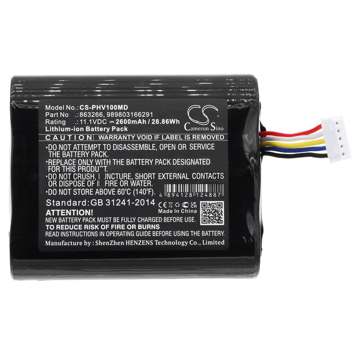 Philips moniteur portable SureSigns VM Monitor VS1 Monitor VS2 SureSigns VM1 portable monitor SureSigns VS2+ Vital 2600mAh Medical Replacement Battery