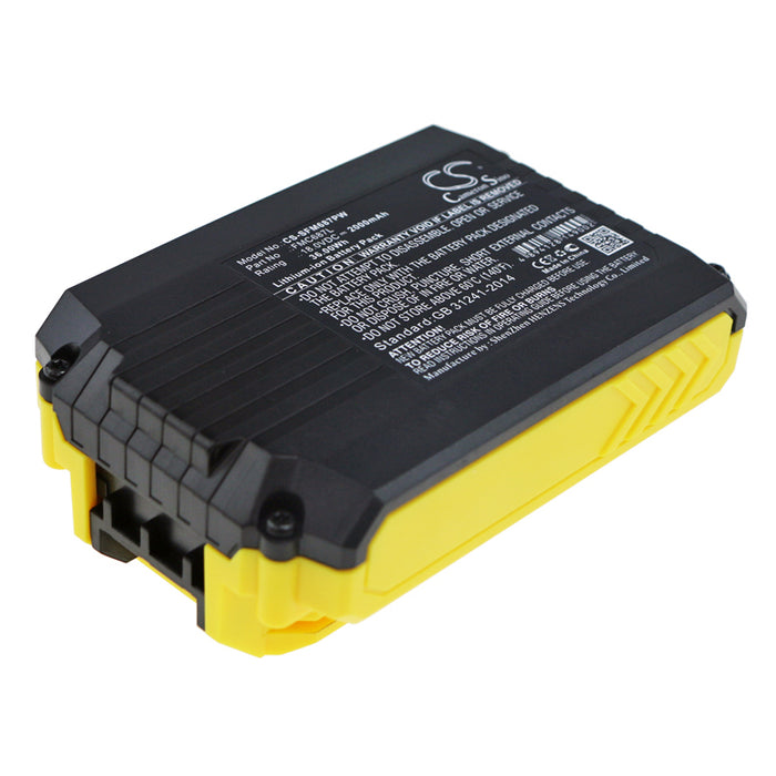 Black & Decker ASD18 Typ 1 ASD18 Typ 2 ASD184 Typ 1 ASD184 Typ 2 ASL186 H1 ASL186K ASL188 H1 ASL188K BCD0 2000mAh Black Power Tool Replacement Battery