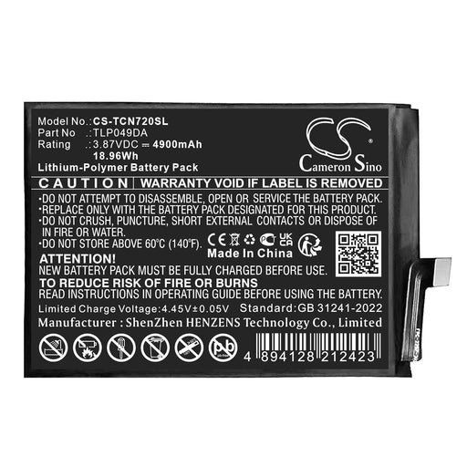 Redmi 50 Pro NXTPAPER 5G T702W Mobile Phone Replacement Battery