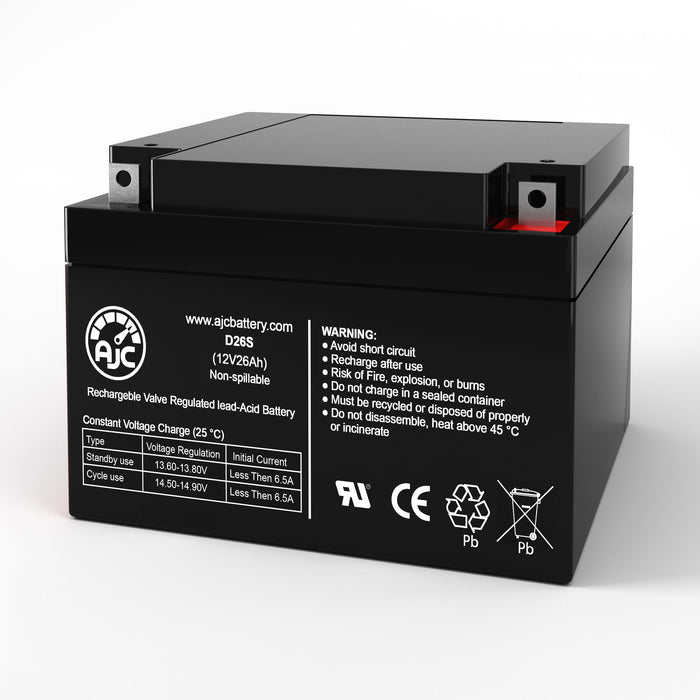 Hubbell 12ASP-160-BC 12V 26Ah Emergency Light Replacement Battery