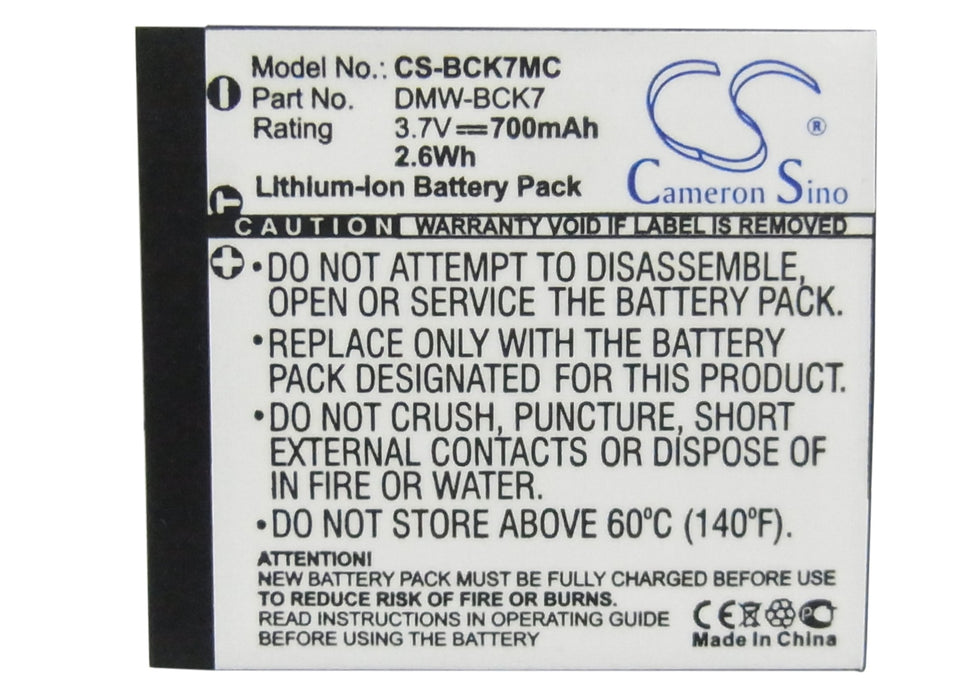 Panasonic Lumix DMC-FP77 Lumix DMC-FS14 Lumix DMC-FS22 Lumix DMC-FS41 Lumix DMC-FX80GK Lumix DMC-FH2K Lumix DMC FH2 Lumix D Camera Replacement Battery-5