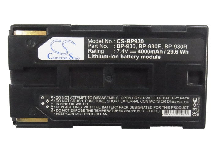 Canon C2 DM-MV1 DM-MV10 E1 E2 E30 ES300V ES4000 ES410V ES420V ES50 ES5000 ES520A ES55 ES60 ES6000 ES65 ES6500V ES70 4000mAh Camera Replacement Battery-5