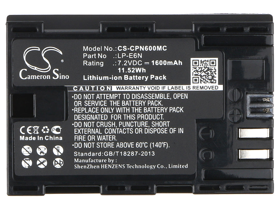 Canon EOS 5D Mark II EOS 5D Mark III EOS 5D Mark IV EOS 5DS EOS 5DS R EOS 60D EOS 60Da EOS 6D EOS 70D EOS 7D EOS 7D 1600mAh Camera Replacement Battery-5