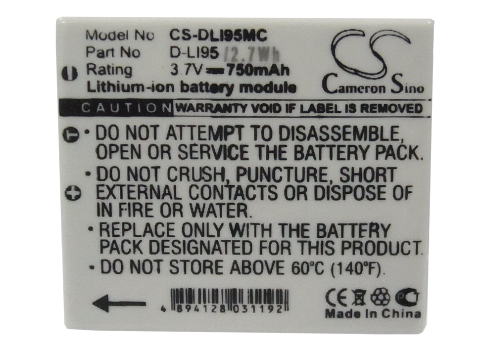 Pentax Optio E75 Optio E85 Optio M85 Camera Replacement Battery-5