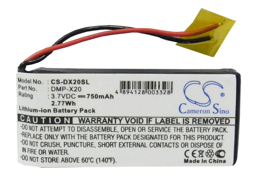 Gateway DMP-X20 MP3 player Media Player Replacement Battery-5