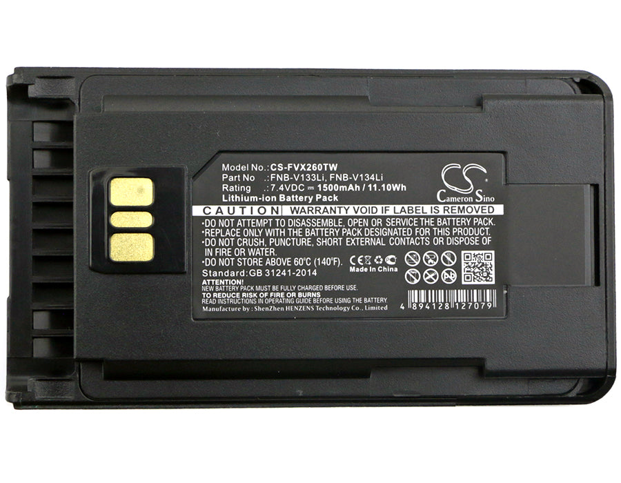 Yaesu EVX-530 EVX-531 EVX-534 EVX-539 VX-260 VX-261 1500mAh Two Way Radio Replacement Battery-5