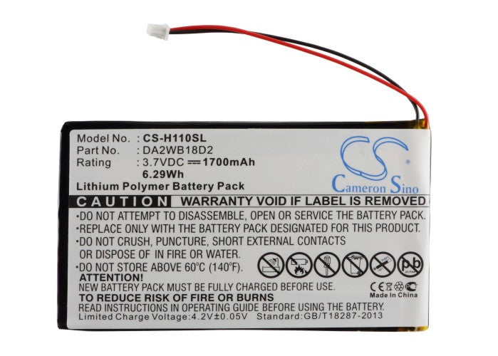 Iriver H110 H120 H140 H320 H340 MP3 Playmer 1700mAh Media Player Replacement Battery-5