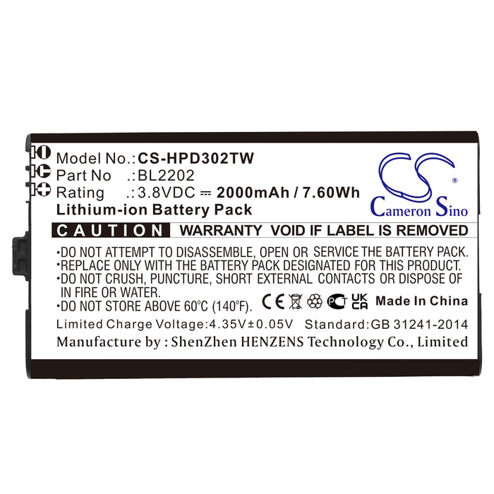 Hytera BD300 BD302 BD302i BD352i Two Way Radio Replacement Battery