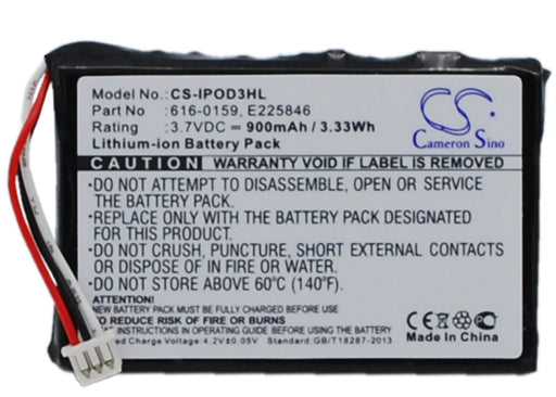 Apple iPOD 10GB M8976LL A iPOD 15GB M9460LL 900mAh Replacement Battery-main