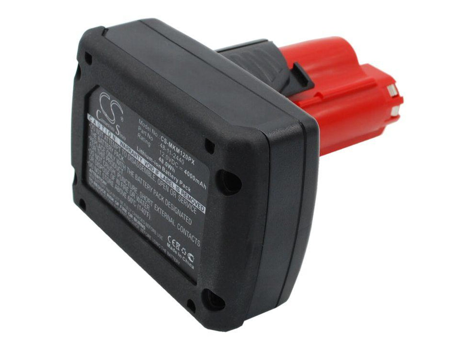 Milwaukee C12 FM C12 HZ C12 HZ-0 C12 HZ-20 4000mAh Replacement Battery-2