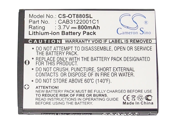 Alcatel A392 A392G Miss Sixty One Touch 2005 One Touch 2005D One Touch 510 One Touch 510A One Touch 602 One Touch 710 Mobile Phone Replacement Battery-5