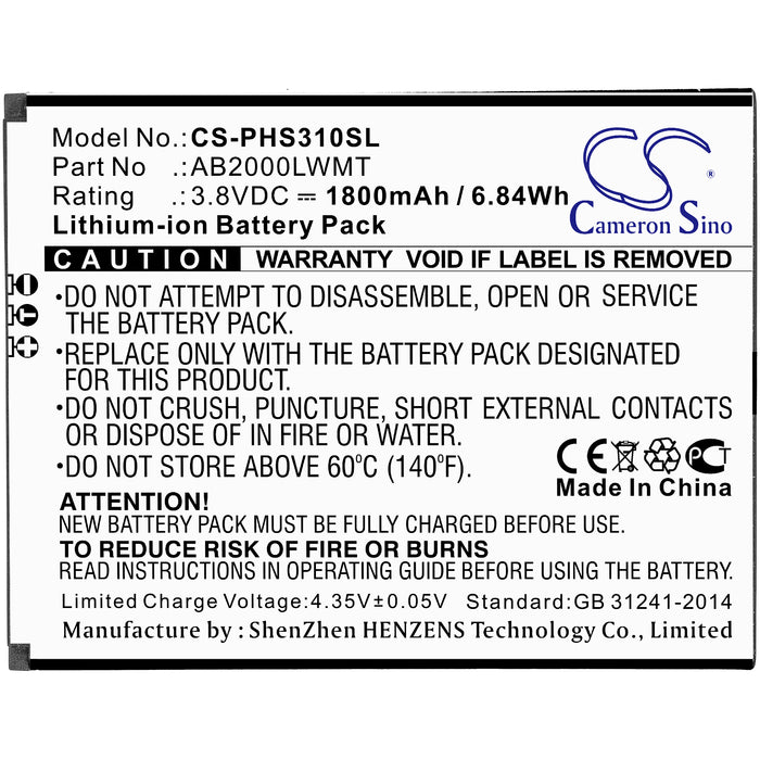 Philips Xenium CTS310X Xenium S310X Mobile Phone Replacement Battery-3