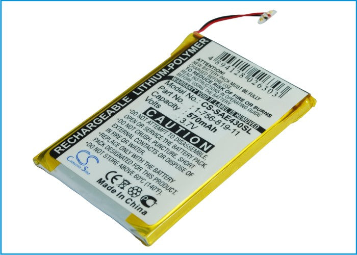 Sony NW-E435 NW-E435F NWZ-E436 NWZ-E436F NWZ-E436FBLK NWZ-E436FBLU NWZ-E436FPNK NWZ-E438FBLK NWZ-E438FPNK NWZ-E438FRE Media Player Replacement Battery-2