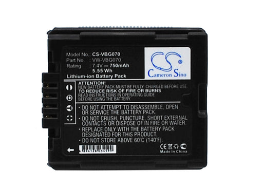 Panasonic GS98GK H288GK H48 H68GK HDC-HS100 750mAh Replacement Battery-main